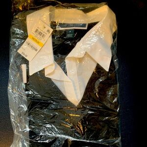 Woman’s Black Shirt with White Collar